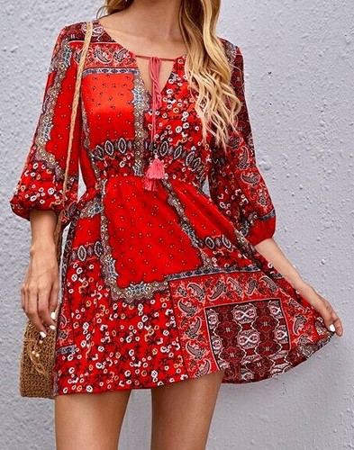 Courte robe imprimé - robe,