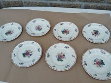 Lot 7 Assiettes Sarreguemines Agreste Motif Floral Vintage GF