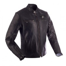 Veste en cuir pour hommes Segura veste de moto Riverton, noir gris, 2XL