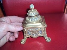 encrier empire bronze pieds