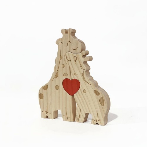 Statuette girafe bois puzzle - statuette,