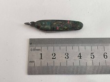 ANCIEN PETIT COUTEAU PLIANT MANCHE MULTICOLORE PORTE CLÉ