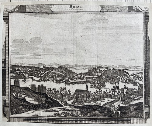 Gravure carte plan - plan, vue
