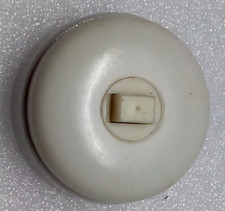 Bouton de Sonnette d'Intérieur en Porcelaine et Capuchon Plastique, Vintage TBE