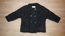 NEW ZARA Girls Soft Outerwear Black Wool Blend Peacoat Coat size 4 years 