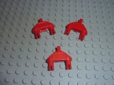 3 x LEGO Red Hinge 1x3 with Two Pins Locking 1 Finger  Round Réf 47973 Set 7075
