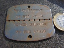 plaque identité  soldat francais 1993     (x a  )