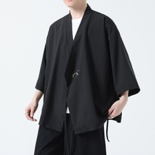 Hommes Japonais Kimono Veste Gilet Décontracté Desseré Manteau Vêtement Peignoir