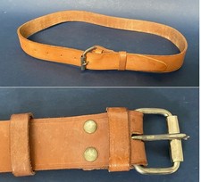 Ceinture en Cuir Militaire Vintage Authentique - Marron (Détaillé) #27725
