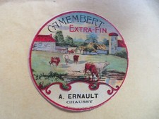 Etiquette  de fromage camembert extra fin A. ERnault