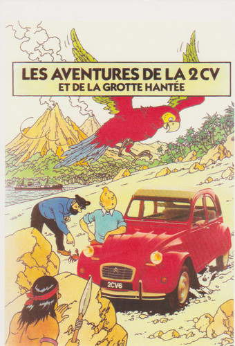 Citroen 2cv tintin grotte - tintin,