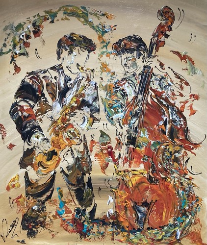 Peinture tableau musiciens - peinture,