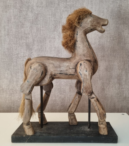 Sculpture cheval bois - bois, –