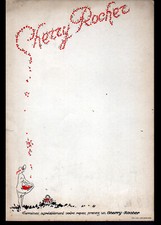 MENU / illustré LIQUEUR CHERRY ROCHER illustré CUEILLETTE des CERISE vers 1930