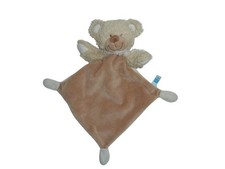 Doudou ours plat Tex Baby marron écru 33 cm