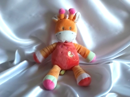 Doudou girafe orange - girafe, (vache),
