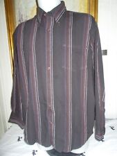 Chemise manche longue coton marron rayé mauve rouge MARLBORO CLASSICS  XXL/46
