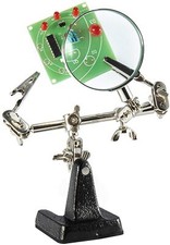 Weller Troisième Main D'Aide + Verre Loupe + 2 Bornes Crocodile