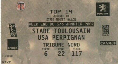 Rugby top ticket de - de, match