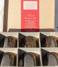 L'ETAIN A LA ROSE - COFFRET DE 6 VERRES ANCIENS ARTISANAUX - H. 7,5 cm