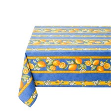 Nappe citron bleu coton enduit