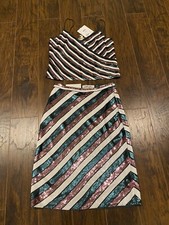 Womens DVF sequence Blouse & Skirt Size m