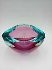 Bol Geode Murano Coupelle Fushia Turquoise Seguso Sommerso