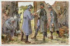ILLUSTRATEUR GABARD. LA FINE BLESSURE. INFIRMEIR. CROIX ROUGE.RED CROSS. BLéSSéS