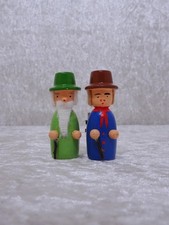 d94eK8 - 2 X Bois Design Figurine Homme Monts Métallifères - Fait Main - Vintage