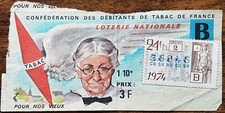 Billet de loterie nationale 1974 24e tr série B POUR NOS VIEUX rue de Sèvre