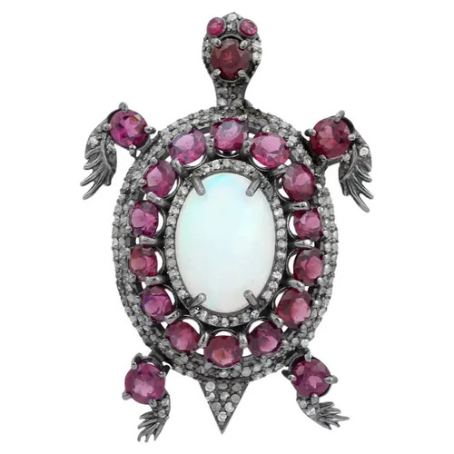 Style victorien opale diamant - opale,