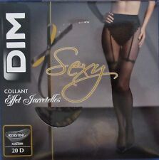 Collant Dim Sexy Effet jarretellesTaille 1/2 noir Qualité Repassé Neuf