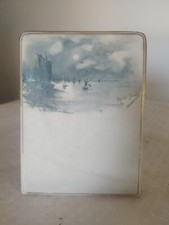 PORTE MENU EN PORCELAINE DE PARIS XIX DECOR  MARINE