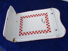 Porte-louche mural en tôle émaillée Blanc et Rouge Vintage