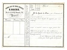 Paris vers 1870.Rare Facture vierge.Hache.Rue de la Vieille Monnaie.Savons & sel