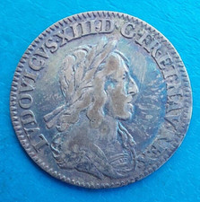 Louis XIII , 1/12ème douzième d'écu , 2ème poinçon de Warin 1642 A rose Matignon