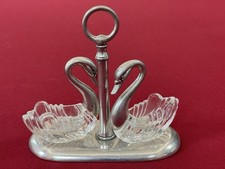 Salière Poivrier Étain 95% Cygnes Ancien