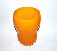 Vase obus en verre marmoréen - calebasse jaune orange en Pate de Verre