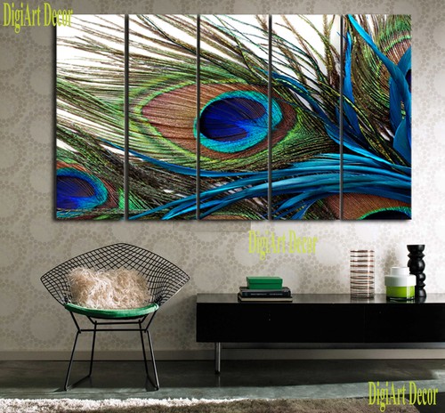 Peacock feather mounted - peacock,