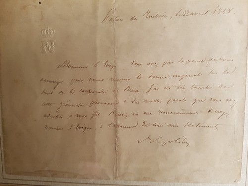 Lettre manuscrite napoleon - de,