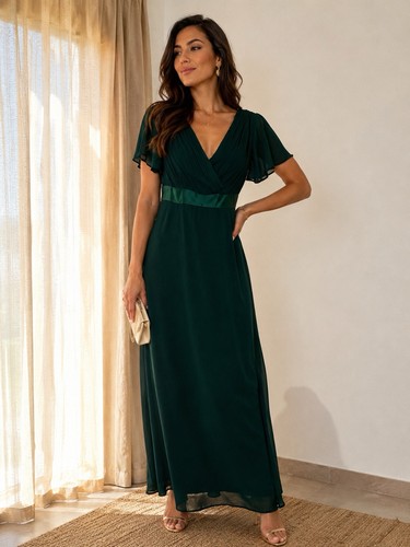 Robe longue femme - longue, vert