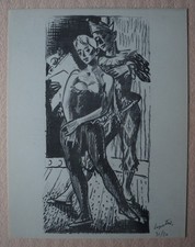 Lithographie  COLOMBINE ET