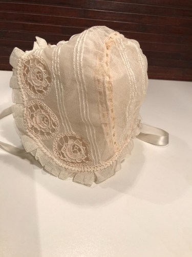 Coiffe bonnet baptême fin - bonnet,