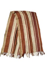 Lamba Landy Châle Écharpe soie sauvage De Madagascar Marron Et Beige SoaArtShop