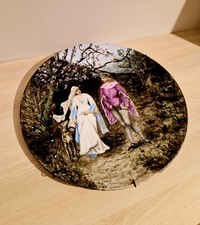 Grand Plat Décoratif Vintage - Représente une Scène d'époque  