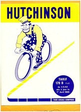 PARIS (VIII°) PNEUS VELO MOTO CYCLOMOTEUR SCOOTER "HUTCHINSON" Tarifs en 1966