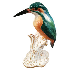 Royal Worcester Oiseau Sur Souche Martin Pêcheur 2666, 1918