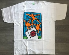KEITH HARING Artwork Rare Vintage 1987 Art T-Shirt Lucky Strike Cigarette