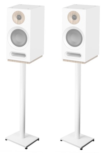 Pair steel white stands - pair,