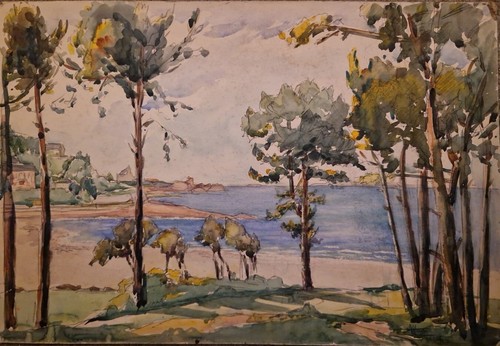Superbe aquarelle bord mer - superbe,